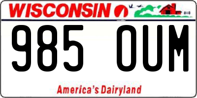 WI license plate 985OUM