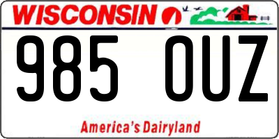 WI license plate 985OUZ