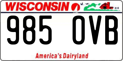 WI license plate 985OVB