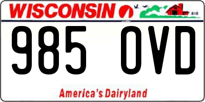 WI license plate 985OVD