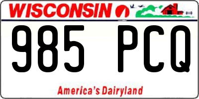 WI license plate 985PCQ