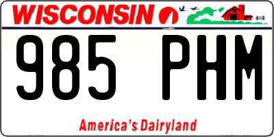 WI license plate 985PHM
