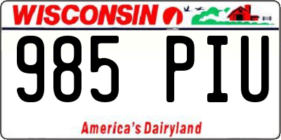 WI license plate 985PIU