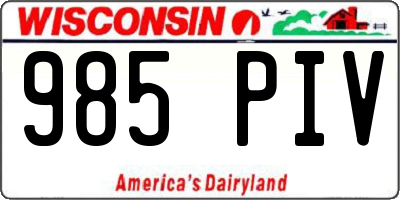WI license plate 985PIV
