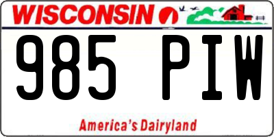WI license plate 985PIW