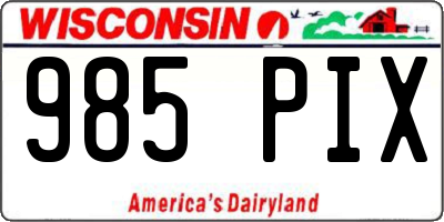 WI license plate 985PIX