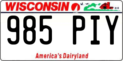 WI license plate 985PIY