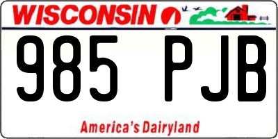 WI license plate 985PJB