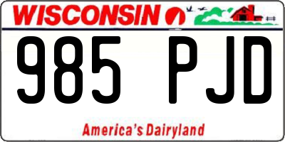 WI license plate 985PJD