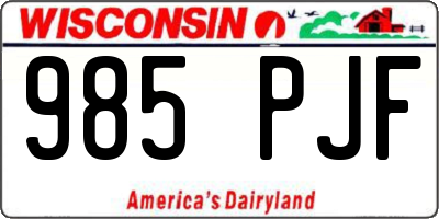 WI license plate 985PJF