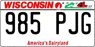 WI license plate 985PJG