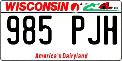 WI license plate 985PJH