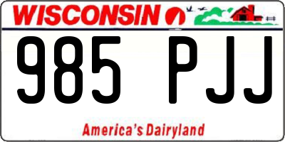 WI license plate 985PJJ