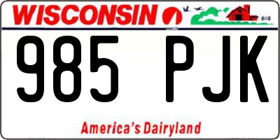 WI license plate 985PJK