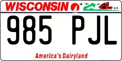 WI license plate 985PJL