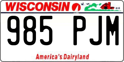 WI license plate 985PJM