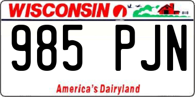WI license plate 985PJN