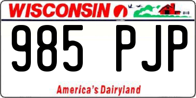 WI license plate 985PJP