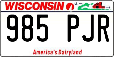 WI license plate 985PJR