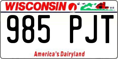 WI license plate 985PJT
