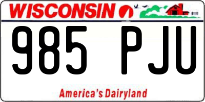 WI license plate 985PJU