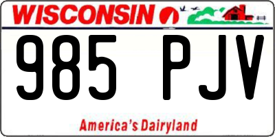 WI license plate 985PJV