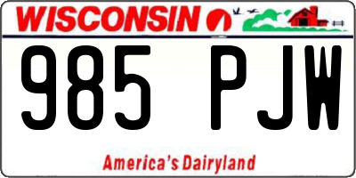 WI license plate 985PJW