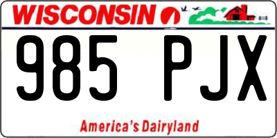 WI license plate 985PJX