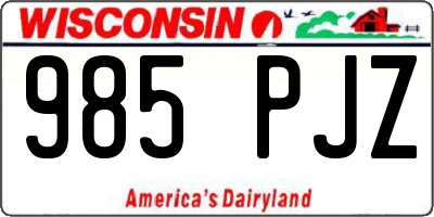 WI license plate 985PJZ