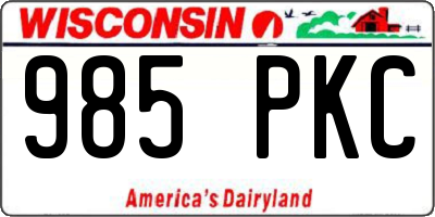 WI license plate 985PKC