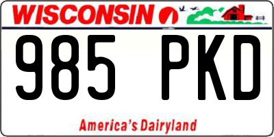 WI license plate 985PKD