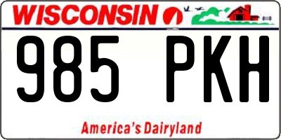 WI license plate 985PKH