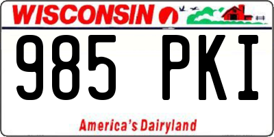 WI license plate 985PKI