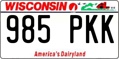 WI license plate 985PKK