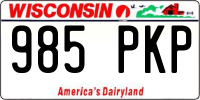WI license plate 985PKP