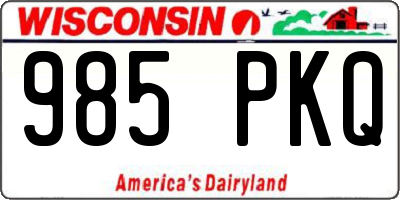 WI license plate 985PKQ