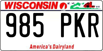 WI license plate 985PKR