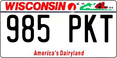 WI license plate 985PKT