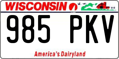 WI license plate 985PKV