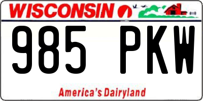 WI license plate 985PKW