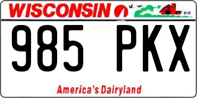 WI license plate 985PKX
