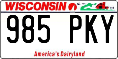WI license plate 985PKY