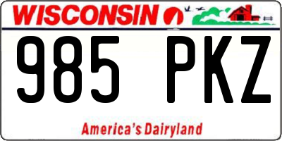 WI license plate 985PKZ