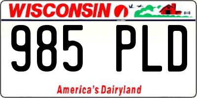 WI license plate 985PLD