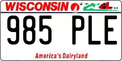 WI license plate 985PLE
