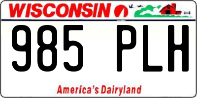 WI license plate 985PLH