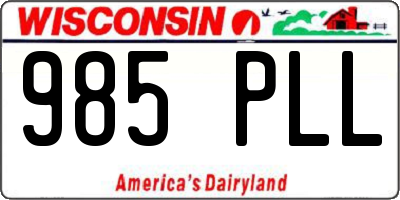 WI license plate 985PLL