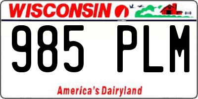 WI license plate 985PLM