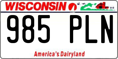 WI license plate 985PLN
