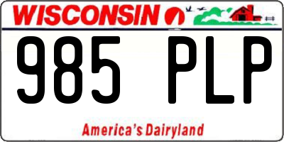 WI license plate 985PLP